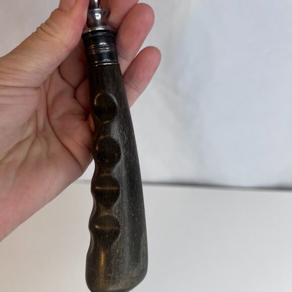 Stainless Carving Fork VTG Solid Wood Handle with Finger Grooves Kickstand MCM - Picture 11 of 14